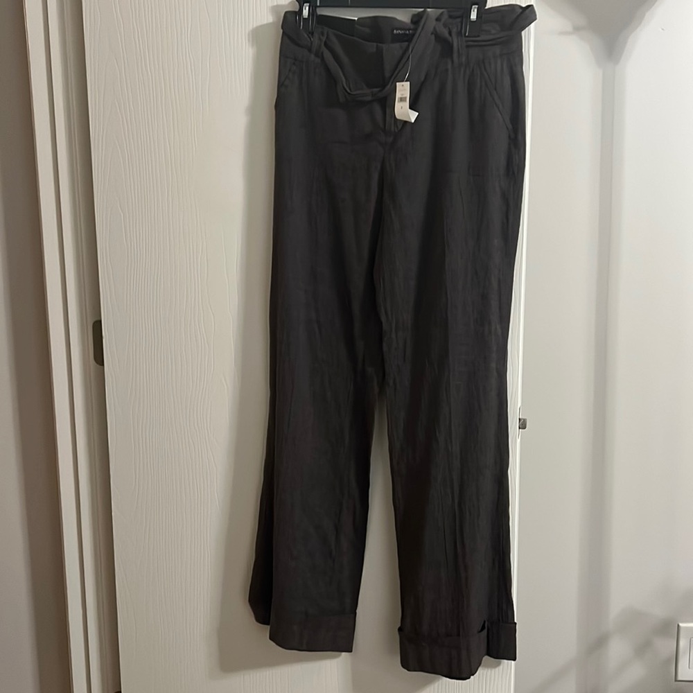 BNWT banana republic factory Martin dress pants trouser in linen brown size 2
